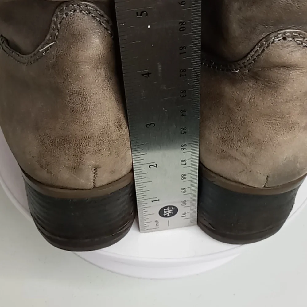 Lucky Brand Leather Knee High Distressed Boots -Hippie- Grey Distressed - 6.5 M